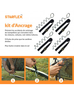 PACK 3 ACCESSOIRES 370 cm: Echelle, Ancrage, Bâche 370 cm - 1 2