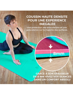 Tapis de yoga exercice antidérapant grande surface Pilates léger